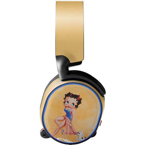 Betty Boop With Puppy Orange Background SteelSeries Arctis 3 Skin